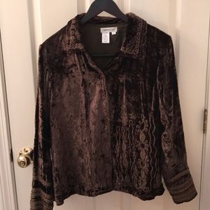 Cold water Creek velvet top